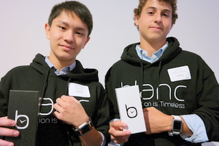 Blanc co-founders Eddy Zhong & Mark Rice (BootCamp photo by L. Fishkin)
