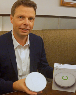 Airthings CEO Oyvind Birkenes (Techstination photo by L. Fishkin)