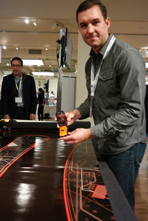 Anki's Blake Hennon with Anki DRIVE (BootCamp photo by L. Fishkin)