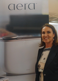 Prolitec's Sandra Barvaux with Aera (BootCamp photo by L. Fishkin)