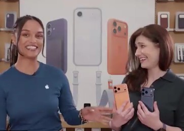 Apple's Jahmyra Austin and Julia Deluliis with iPhone 17
