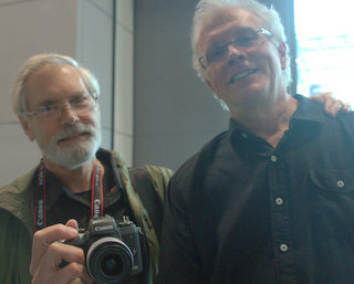 Canon Explorer of Light Rick Sammon with Fred Fishkin and EOS M5 (BootCamp photo by L. Fishkin)