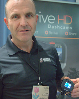 Justin Moore with WASPcam (BootCamp photo by L. Fishkin)