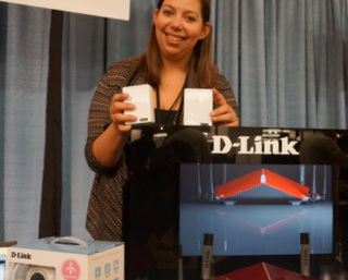 D-Link's Zoe Revis with latest (BootCamp photo by L. Fishkin)