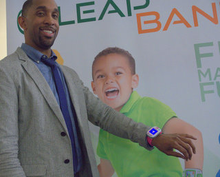 Leap Band brand manager Daniel Shaw (BootCamp photo by L. Fishkin)