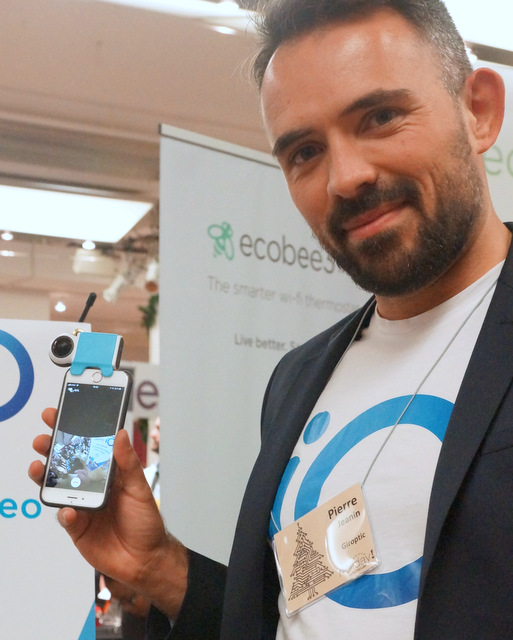 Giroptic's Pierre Geanin (Techstination photo by L. Fishkin)