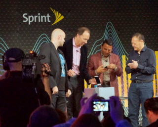 Spotify CEO Daniel Ek, Sprint CEO Dan Hesse, Harman CEO Dinesh Paliwal and HTC CEO Peter Chou (BootCamp photo by L. Fishkin)