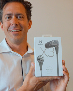 Jaybird Chief Marketing Officer Rene Oehlerking (Techstination photo by L. Fishkin)