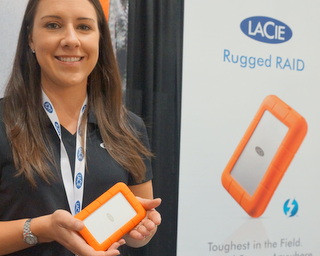 LaCie's Kristin Macrostie (BootCamp photo by L. Fishkin)