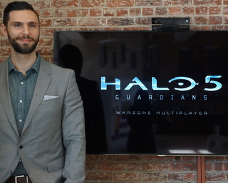 Microsoft's Xbox PR Manager Blain Howard (BootCamp photo by L. Fishkin)