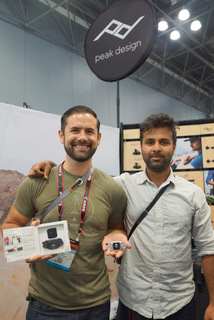 Peak Design's Max Maloney & Elish Patel (Techstination photo by L. Fishkin)