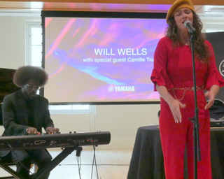 Will Wells on Yamaha CP 88 with Camille Trust (Techstination photo by L. Fishkin)