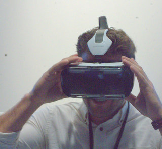 Samsung Gear VR (BootCamp photo by L. Fishkin)
