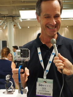 Tiffen's Rick Booth with Steadicam Curve (BootCamp photo by L. Fishkin)