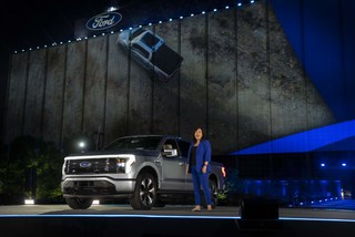 Chief Engineer Linda Zhang with the new Ford F-150 Lightning