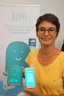 Urban Hello CMO Catherine Seys with Remi (Techstination photo by L. Fishkin)