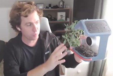 CEO Franci Zidar with Bird Buddy 2