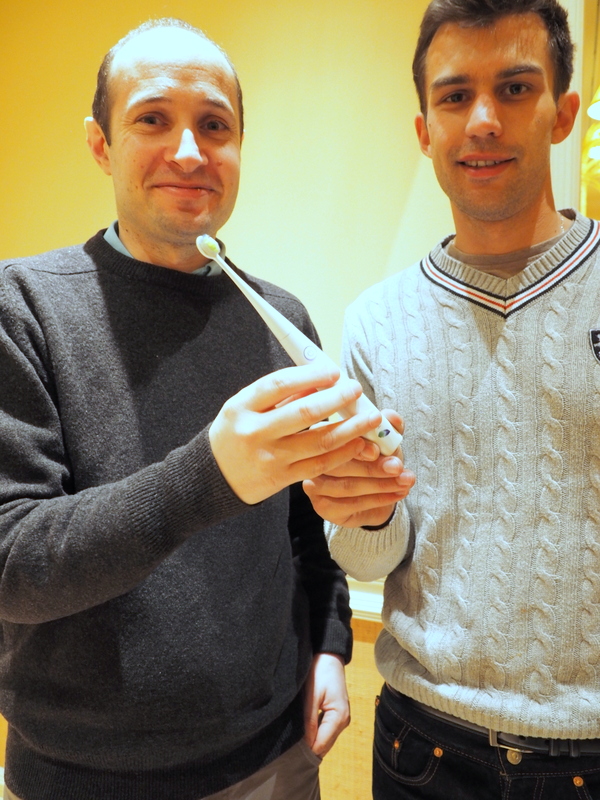Kolibree's founders with connected toothbrush