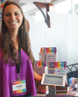 WowWee's Sydney Wiseman with DigiLoom (Techstination photo by L. Fishkin)